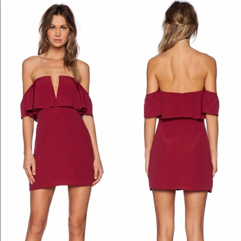 LOVERS &FRIENDS primrose dress in wine. Revolve